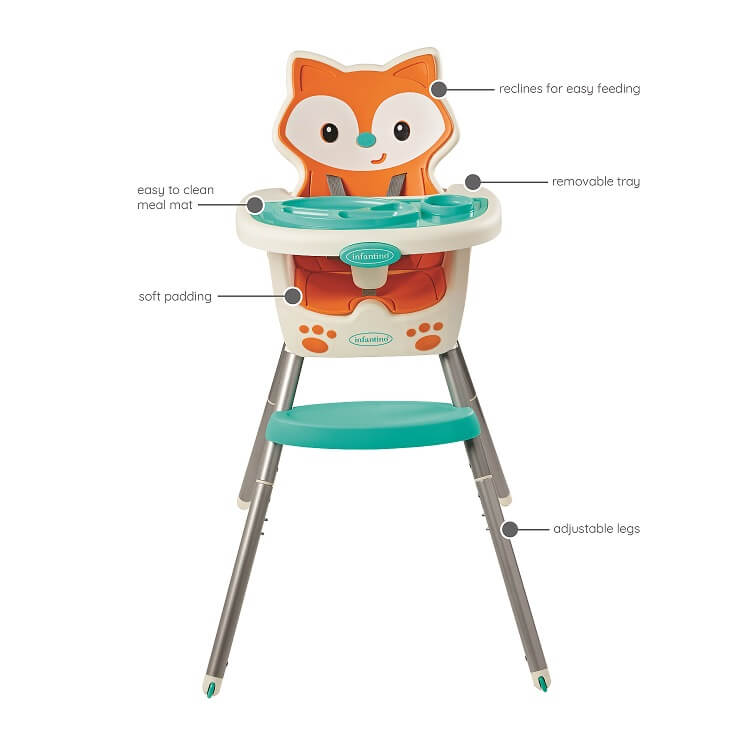 Grow-With-Me 4-in-1 Convertible High Chair, Fox