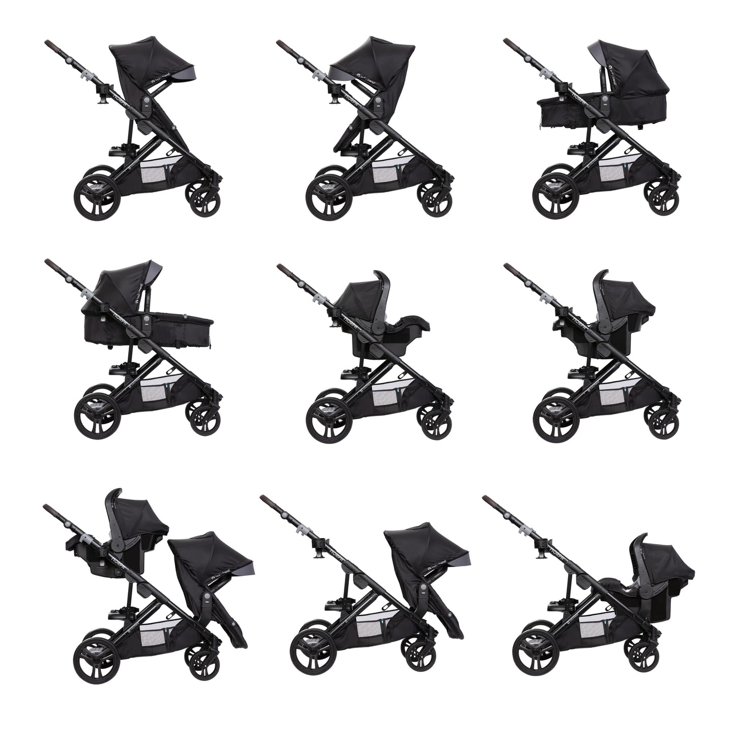 Morph Single to Double Modular Stroller Travel