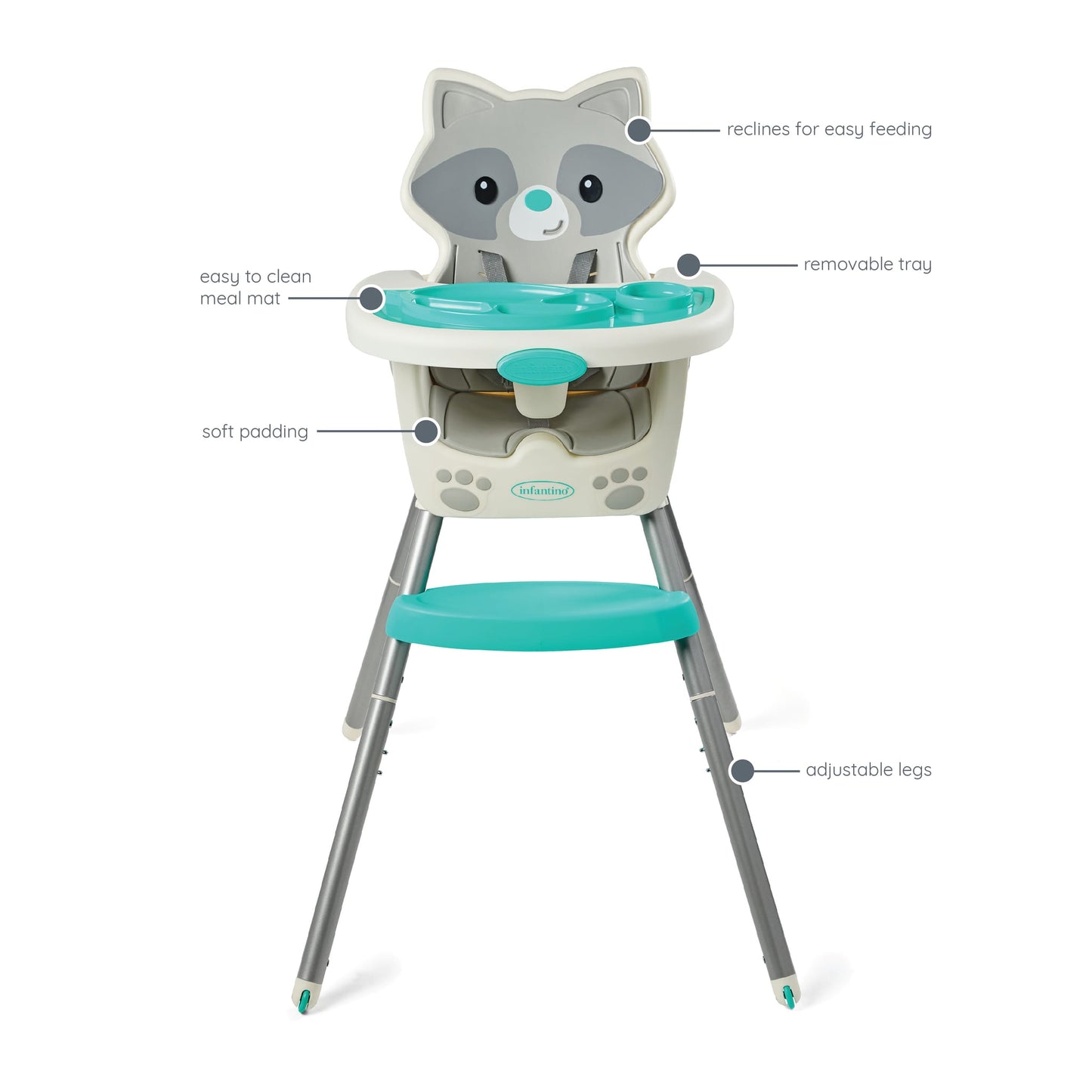 Grow-With-Me 4-in-1 Convertible High Chair, Raccoon