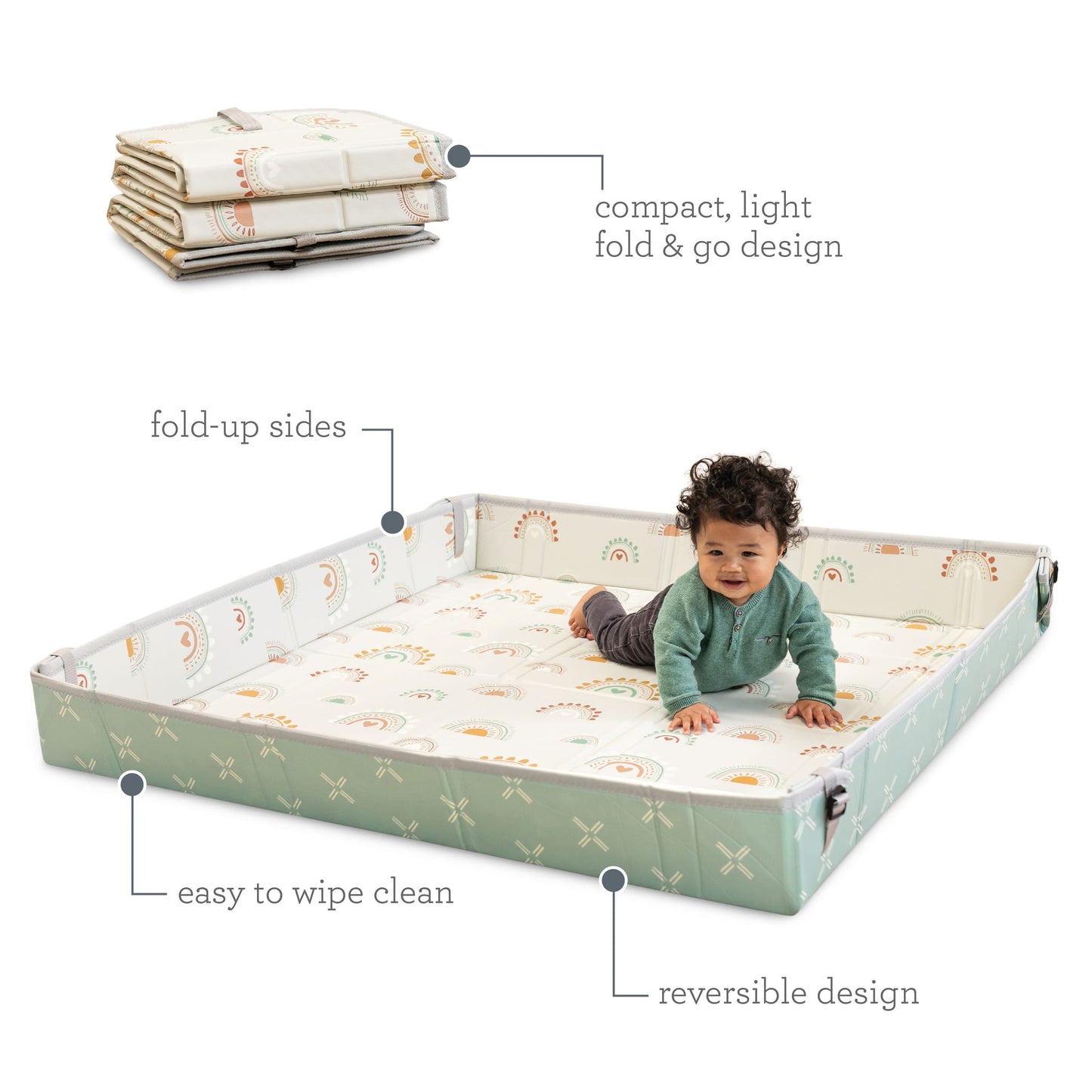 Foldable Soft Foam Play Mat, Rainbow