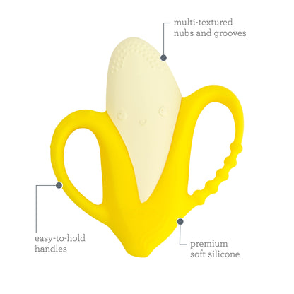 Lil' Nibbles Textured Silicone Teether - Banana