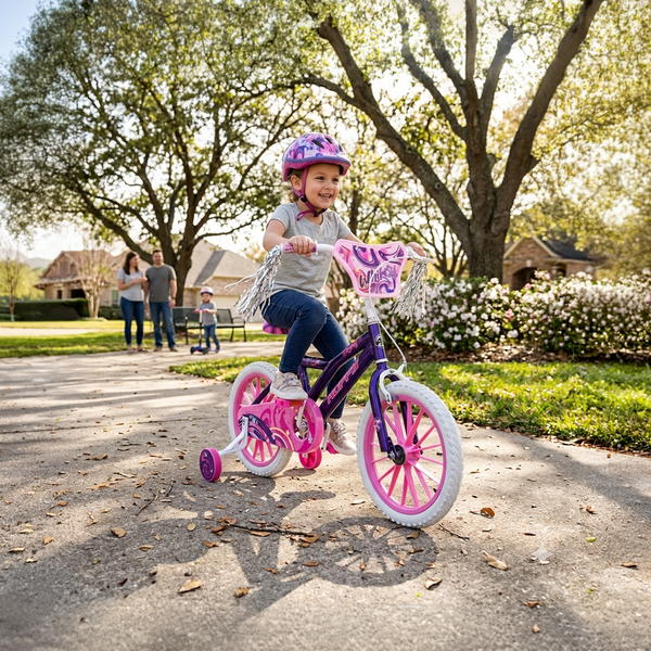 Whimsy Girls' Bike, 16-Inch, Purple